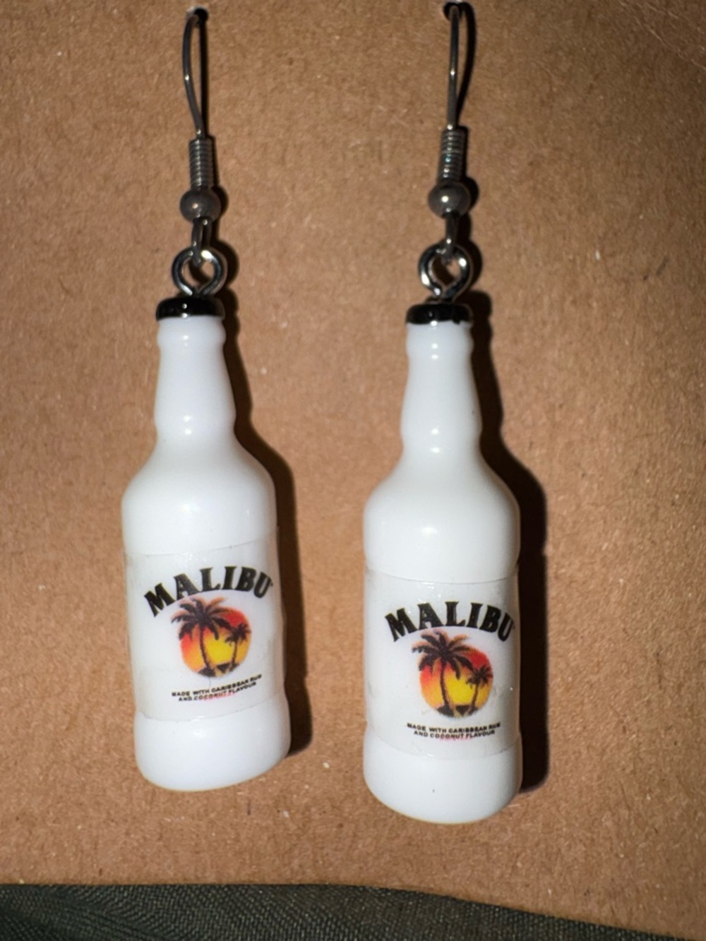 Malibu Bottle Dangle Earrings in White